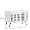 Quarto Bebe Retro Completo Lunna Guarda Roupa 3 Portas Comoda 1 Porta e Berço Branco - Mobili - 5