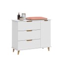 Ver imagem 3 de Quarto Bebe Retro Completo Lunna Guarda Roupa 3 Portas Comoda 1 Porta e Berço Branco - Mobili