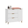 Quarto Bebe Retro Completo Lunna Guarda Roupa 3 Portas Comoda 1 Porta e Berço Branco - Mobili - 3