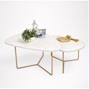 Ver imagem 1 de Conjunto de Mesa de Centro Industrial Orgânica de Metal Dourado Pietra Cor: Atenna/Atenna