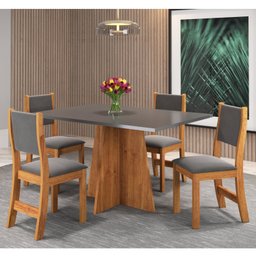Conjunto de Jantar Mesa Retangular Sense com 4 Cadeiras Sol - 1