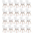 Ver imagem 1 de Kit 20 Cadeiras de Jantar Charles Eames Slim Wood Estofada - Branco