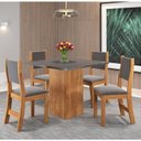 Ver imagem 1 de Conjunto de Jantar Mesa Quadrada Liric com 4 Cadeiras Sol