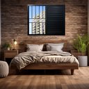 Ver imagem 3 de Janela Veneziana de Alumínio 3 Folhas 100 x 100cm Linha 25 com Grade Esquadrias Bergamo Preto