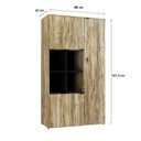 Ver imagem 2 de Armário Alto com Nicho e 03 Portas 161,5x90x42cm Wlan90 Carvalho - Preto