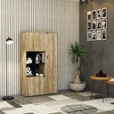 Ver imagem 3 de Armário Alto com Nicho e 03 Portas 161,5x90x42cm Wlan90 Carvalho - Preto