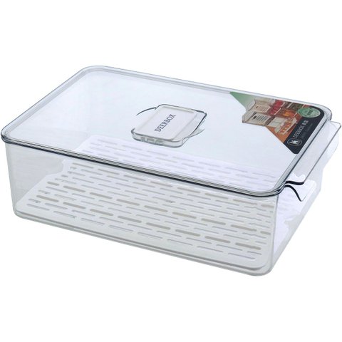 Organizador de Geladeira de Acrílico Transparente 10x21x32cm Multiuso Cozinha