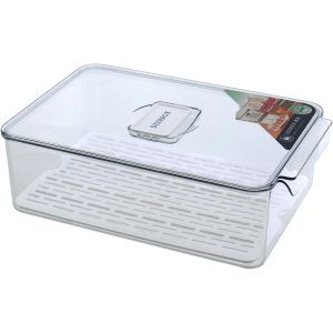 Caixa Organizadora para Geladeira com Tampa Acrilico 10x21x32cm