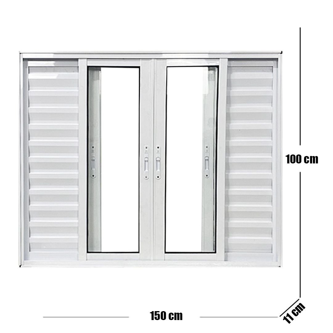 Janela Veneziana de Alumínio 6 Folhas 100 X 150cm Linha 25 Esquadrias Bergamo - 2