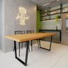 Mesa Industrial para Área Gourmet Madeira Maciça Lanna com Ferragem 2,20m Preto - 1