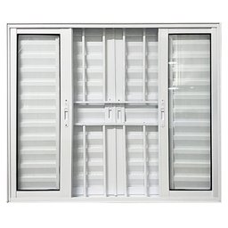 Janela Veneziana de Alumínio 6 Folhas 100 X 150cm Linha 25 com Grade Esquadrias Bergamo - 6
