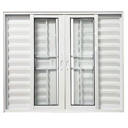 Janela Veneziana de Alumínio 6 Folhas 100 X 150cm Linha 25 com Grade Esquadrias Bergamo - 5