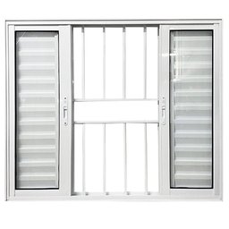Janela Veneziana de Alumínio 6 Folhas 100 X 150cm Linha 25 com Grade Esquadrias Bergamo - 4