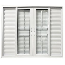 Janela Veneziana de Alumínio 6 Folhas 100 X 150cm Linha 25 com Grade Esquadrias Bergamo - 7