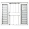 Janela Veneziana de Alumínio 6 Folhas 100 X 200cm Linha 25 com Grade Esquadrias Bergamo - 4
