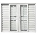 Ver imagem 5 de Janela Veneziana de Alumínio 6 Folhas 120 x 150cm Linha 25 com Grade Esquadrias Bergamo Branco