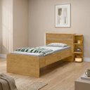 Ver imagem 1 de Cama Solteiro com Baú 2 Gavetas e 3 Nichos Jade Nature Marrom