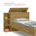 Ver imagem 6 de Cama Solteiro com Baú 2 Gavetas e 3 Nichos Jade Nature Marrom