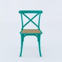 Ver imagem 4 de Kit 4 Cadeiras Katrina X Azul Turquesa Assento Bege Aço Asturias - Cor: Azul