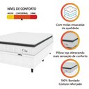Ver imagem 6 de Cama Box Baú Colchão Casal Molas Ensacadas City Pillow Top 138x188x64cm Linho Branco / Preto