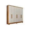 Guarda Roupa 6 Portas e 4 Gavetas C/ Pés Milly/veneza Cumaru/fendi - Novo Horizonte - 1