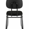 Cadeira Interlocutor Fixa Empilhável Sky L Tecido Preto - 2