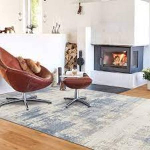 Tapete Turco Estonado Antilhas 160x230cm Des.9345 - Azul/Bege Branyl