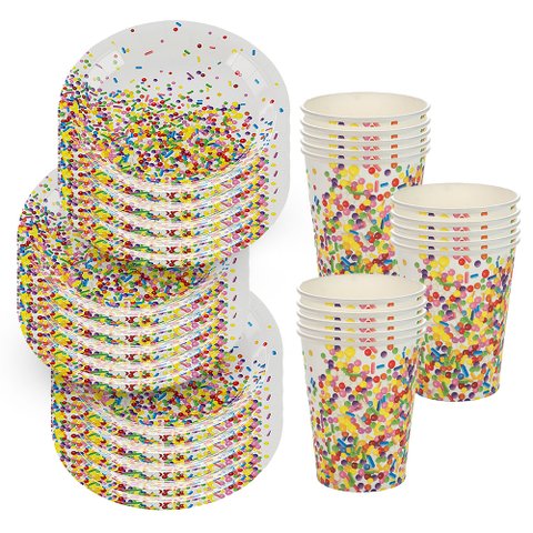 Kit Descartáveis para Comemorações Prato e Copo com 60 Peças Silverfestas