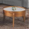 Mesa de Centro Laminada com vidro Off White - Eloá Casa MAD Mesa de Centro Eloá 50cm - 1