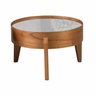 Mesa de Centro Laminada com vidro Off White - Eloá Casa MAD Mesa de Centro Eloá 50cm - 2