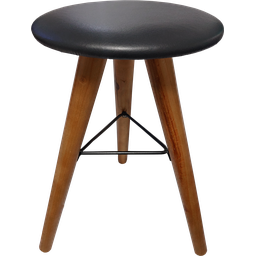 Banquinho Banqueta Almofadada Pé Palito Inclinado Suporte Triangular - 1