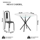 Ver imagem 3 de Conjunto Sala de Jantar Mesa Tampo Vidro e 4 Cadeiras Lívia Preto