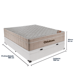 Cama Box Baú Branco e Colchão Airtech SpringPocket Casal Ortobom - 5