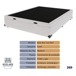 Cama Box Baú Branco e Colchão Airtech SpringPocket Casal Ortobom - 4