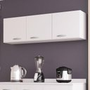 Ver imagem 2 de Armário Aéreo para Cozinha 3 Portas 120 Cm Branco Brilho - Poquema