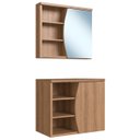 Ver imagem 1 de Gabinete de Banheiro 70cm para Cuba e Espelheira Luanda Mel F10 - Mpozenato