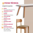Ver imagem 6 de Conjunto Sala de Jantar Mesa Malta 120cm Tampo Laqueado com Vidro e 4 Cadeiras Star