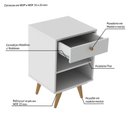 Ver imagem 4 de Mesa de Cabeceira Infantil 1 Gaveta 1 Prateleira Retrô Luna