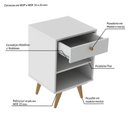 Ver imagem 4 de Mesa de Cabeceira Infantil 1 Gaveta 1 Prateleira Retrô Luna