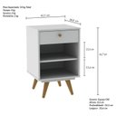 Ver imagem 3 de Mesa de Cabeceira Infantil 1 Gaveta 1 Prateleira Retrô Luna
