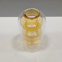 Ver mais imagens de Vaso Decorativo de Borossilicato Âmbar 15x8x8cm Enfeite Sala Mesa Estante Flores