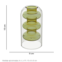 Ver imagem 2 de Vaso Decorativo de Borossilicato Âmbar 15x8x8cm Enfeite Sala Mesa Estante Flores