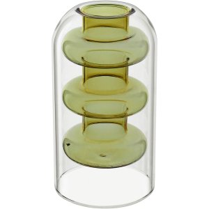 Vaso Decorativo Enfeite Casa Parede Dupla Home&co Borossilicato 15x8x8cm Âmbar