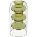 Ver imagem 1 de Vaso Decorativo de Borossilicato Âmbar 15x8x8cm Enfeite Sala Mesa Estante Flores