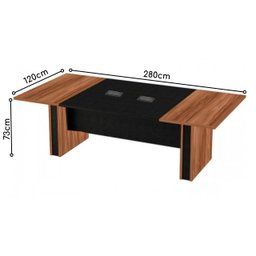 Mesa de Reunião Diretoria - 2,80x1,20M - Workstart - Nogal Sevilha/Preto - 22013 - 4