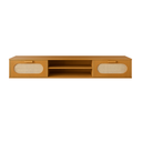 Ver imagem 2 de Rack Suspenso Santorini Mdf 180cm Duas Gavetas com Telinha Sintetica Estilo Classico Cor Nature