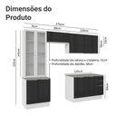 Ver imagem 3 de Armário de Cozinha Completa 270cm Branco/preto Lux Madesa 04