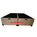 Ver imagem 2 de Cama Box Baú King Bipartido Blindado Suede Bege Com Pistão A Gás