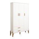Ver imagem 2 de Roupeiro Infantil Quarto de Bebê Iris Retro - Pés de Madeira:branco