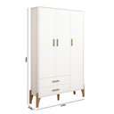 Ver imagem 3 de Roupeiro Infantil Quarto de Bebê Iris Retro - Pés de Madeira:branco